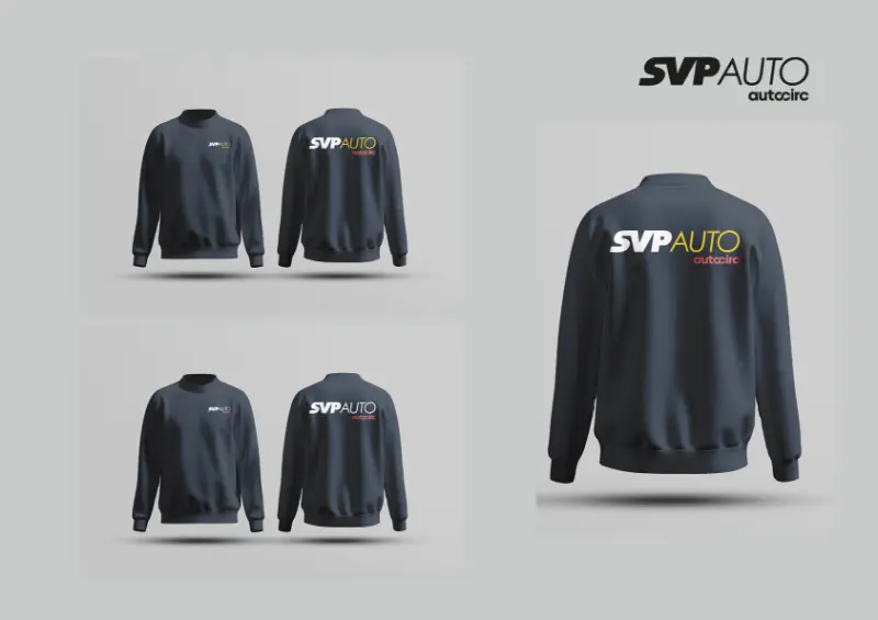SVP Auto- Fardamento Mockup de sweater realizada pela OURS Team para a SVP Auto