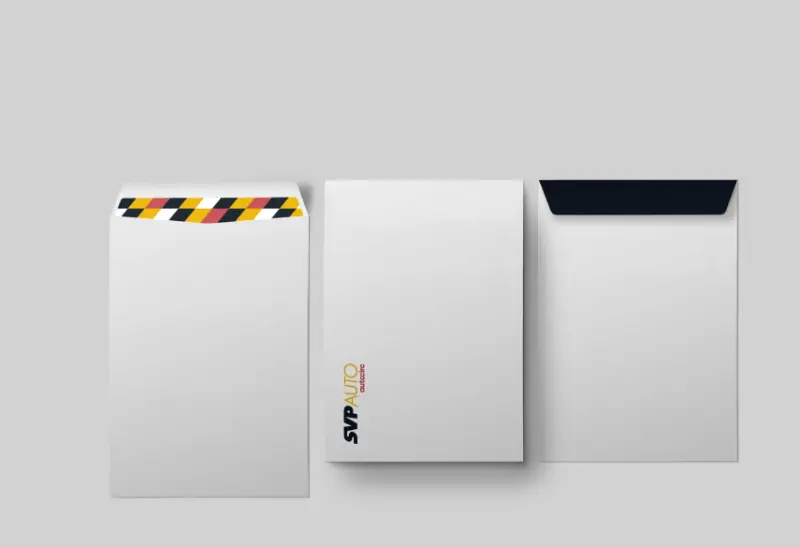 SVP Auto – Economato Mockup de Envelope A4, realizado pela OURS Team para a SVP Auto