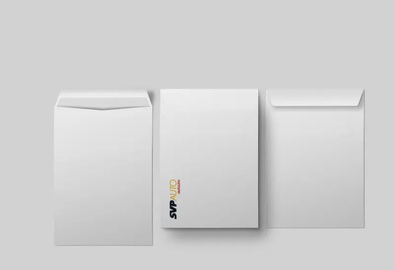SVP Auto – Economato Mockup Envelope A4 Formato Económico realizado pela OURS Team para a SVP Auto