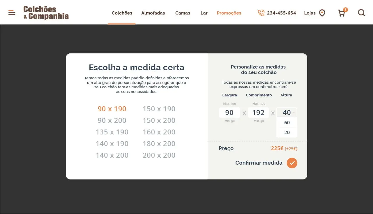 cc-modaisdesk-modal-size-copy Colchões&Companhia, Mattresses · Website · OURS.pt