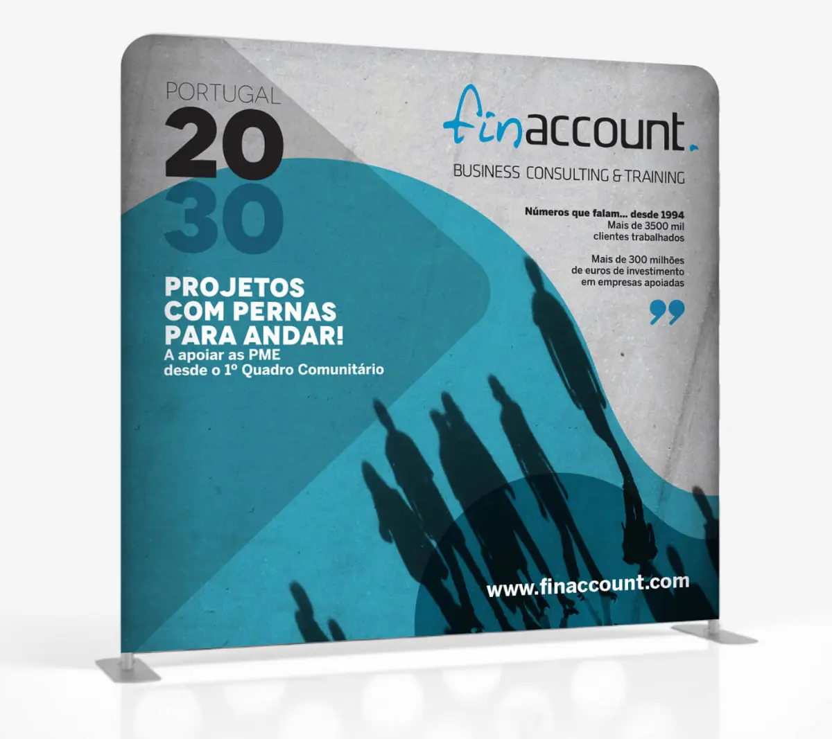 PAINEL_FINACCOUNT_Mockup Finaccount, Business consulting · Stand display 8º Business Forum - AIDA, Aveiro · OURS.pt